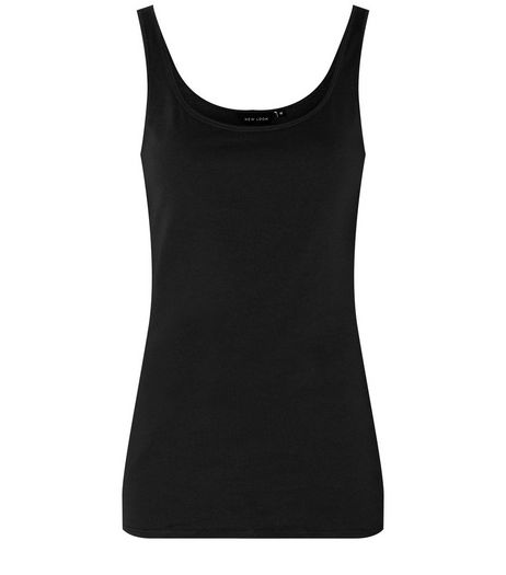 Black Scoop Neck Vest | New Look