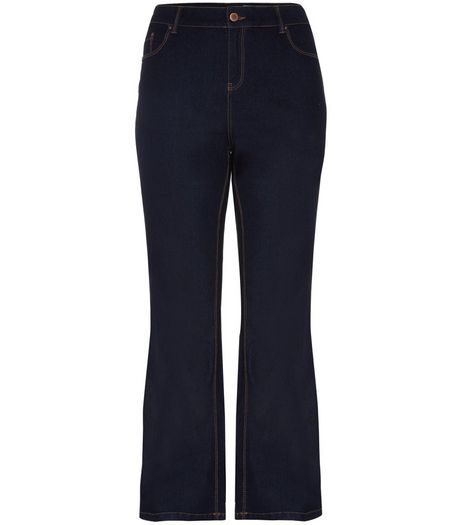 Curves Navy Bootcut Jeans | New Look