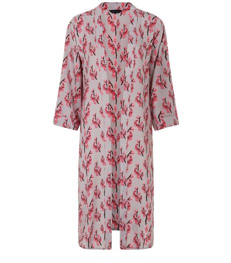Light Purple Blossom Print Duster Kimono | New Look