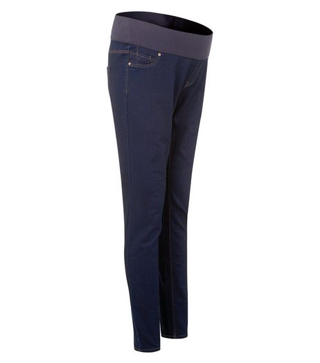 Maternity Navy Under Bump Jeggings | New Look