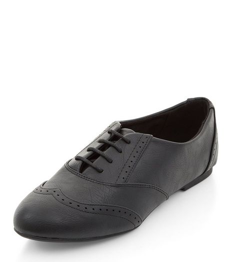 Teens Black Embossed Lace Up Brogues | New Look