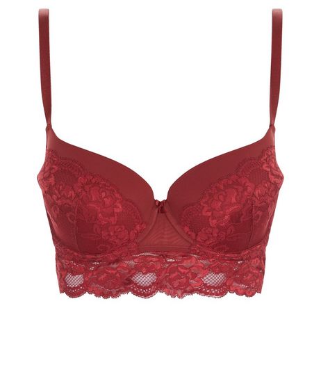 Dark Red DD-G Lace Longline Bra | New Look