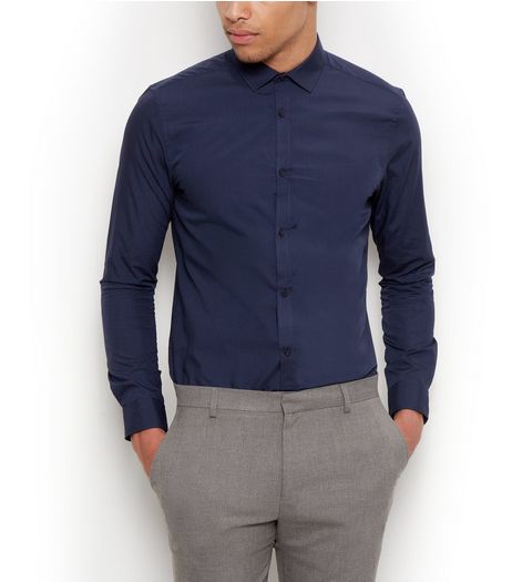 Navy Long Sleeve Shirt | New Look