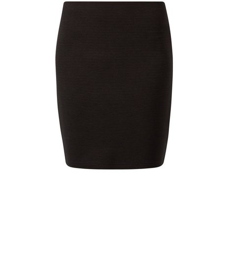 Black Ribbed Mini Skirt | New Look