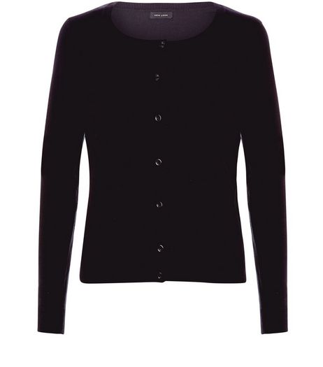 Black Basic Crew Neck Cardigan | New Look