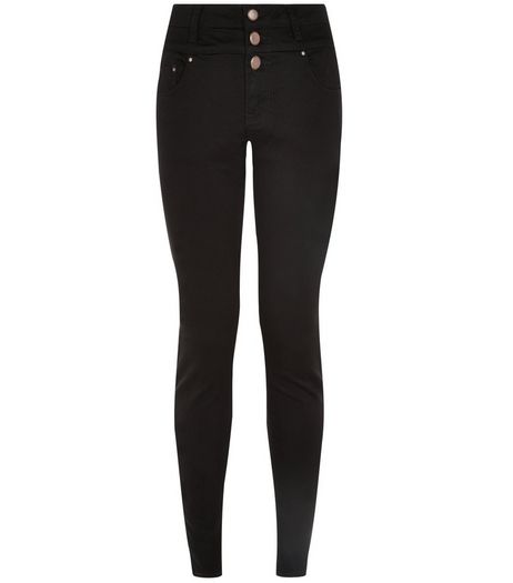 Petite 28in Black High Waisted Supersoft Super Skinny Jeans | New Look