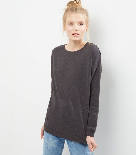 Dark Grey Long Sleeve Sweater | New Look