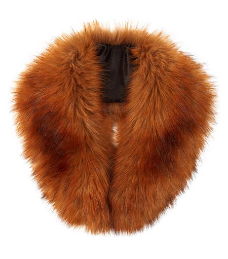 Brown Faux Fur Collar | New Look