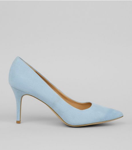 Blue Pointed Mid Heel Court Shoes | New Look