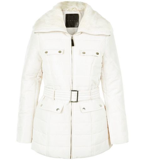 Cream Faux Fur Collar Padded Jacket | New Look