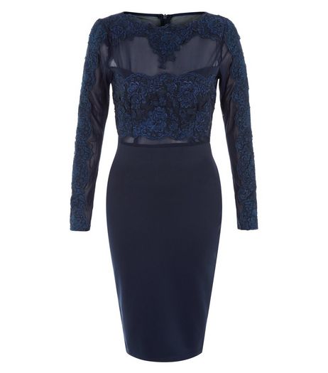 AX Paris Navy Lace Top Midi Dress | New Look