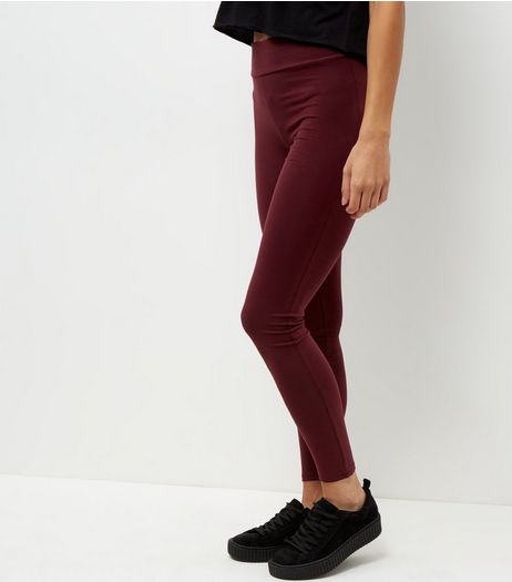 Burgundy High Waisted Leggings | New Look