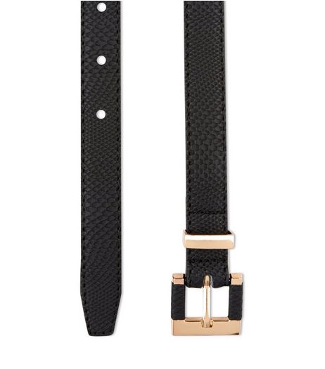 Black Square Buckle Belt | New Look