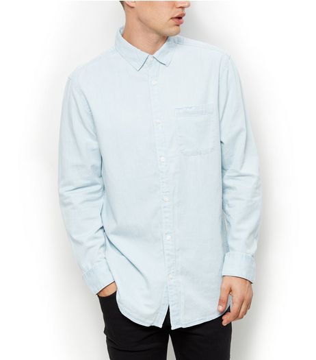 Pale Blue Long Sleeve Denim Shirt | New Look