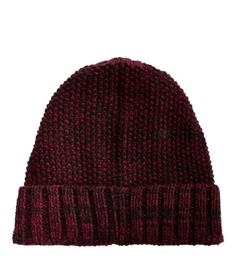 Burgundy Twist Knit Beanie | New Look