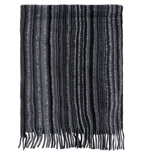Black Striped Scarf | New Look