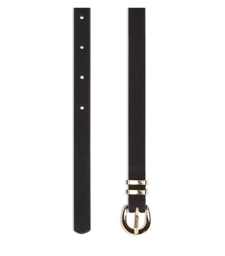 Black Tailored Suedette Belt | New Look