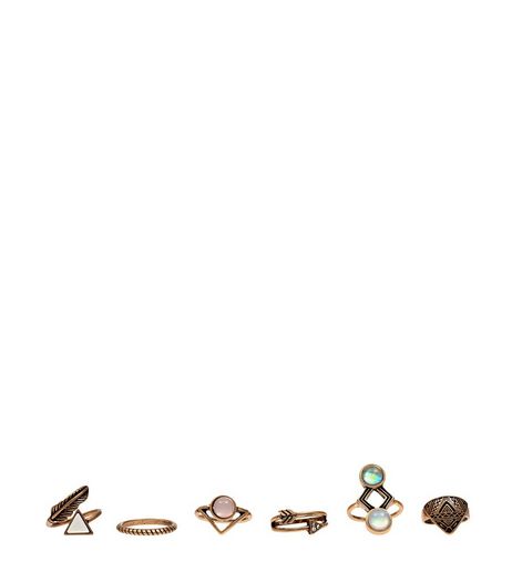6 Pack Gold Ring Stack | New Look