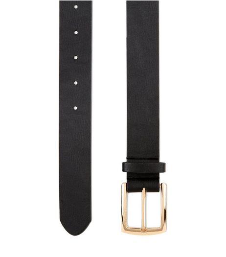 Black Leather-Look Jeans Belt | New Look