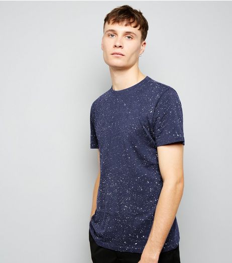 Navy Spray Wash T-Shirt | New Look