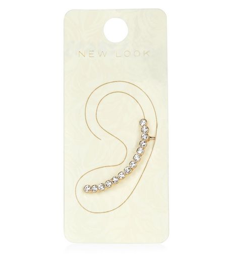 Gold Crystal Ear Cuff | New Look