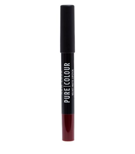Pure Colour Burgandy Velvet Matte Lipstick Crayon | New Look