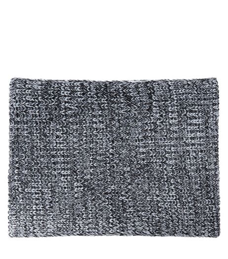Dark Grey Knitted Ribbed Scarf | New Look