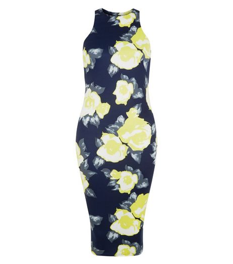 AX Paris Navy Floral Print Midi Dress | New Look