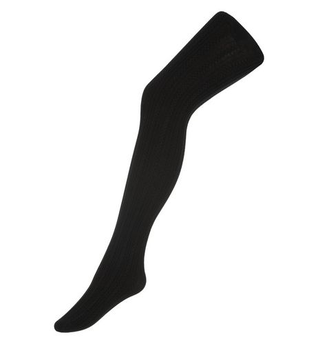Teens Black Cable Knit Tights | New Look