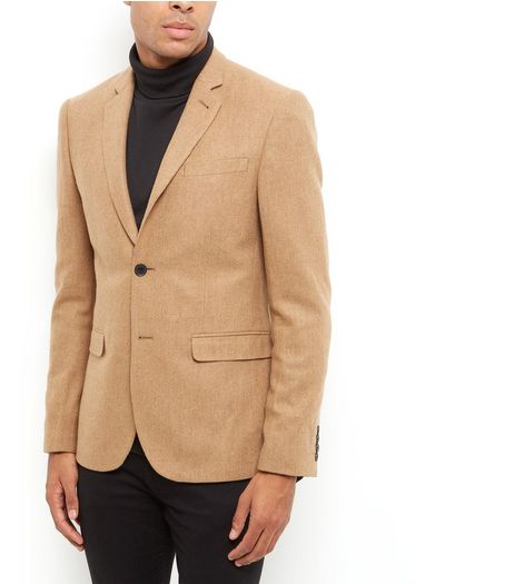 Camel Twill Blazer | New Look