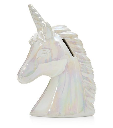 White Unicorn Money Box | New Look