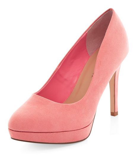 Wide Fit Coral Platform Court Shoes | New Look