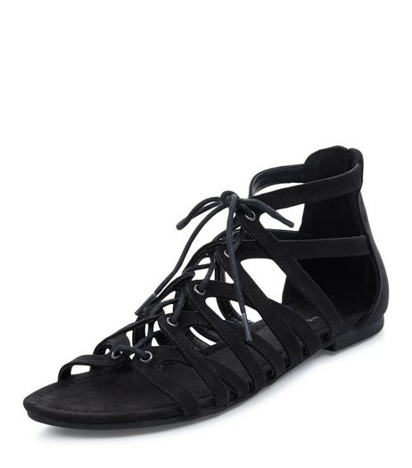 Teens Black Ghillie Sandals | New Look