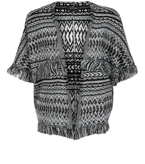 Teens Black Aztec Print Tassel Cardigan | New Look