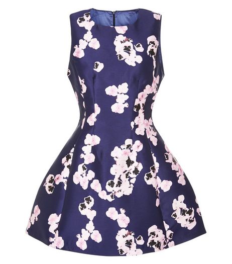 AX Paris Navy Floral Print Skater Dress | New Look