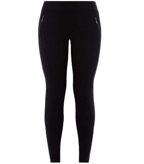 Curves Black Zip Pocket Leggings | New Look