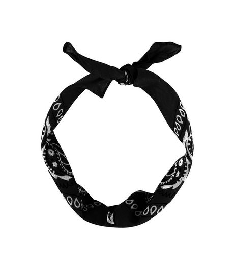 Black Paisley Print Bandana | New Look