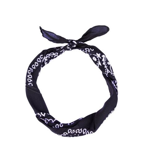 Navy Paisley Print Bandana Headscarf | New Look