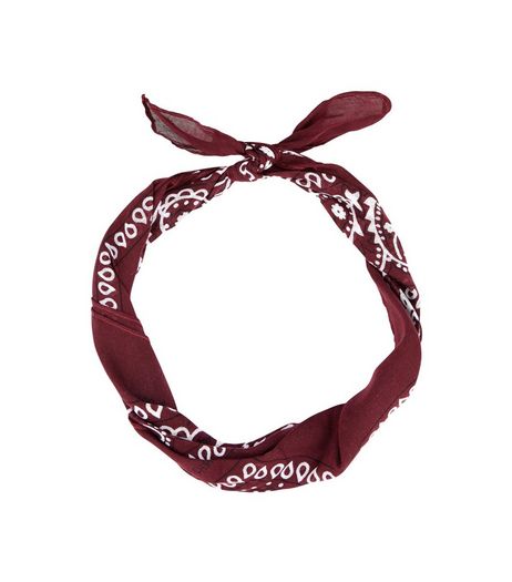 Burgundy Paisley Print Bandana | New Look