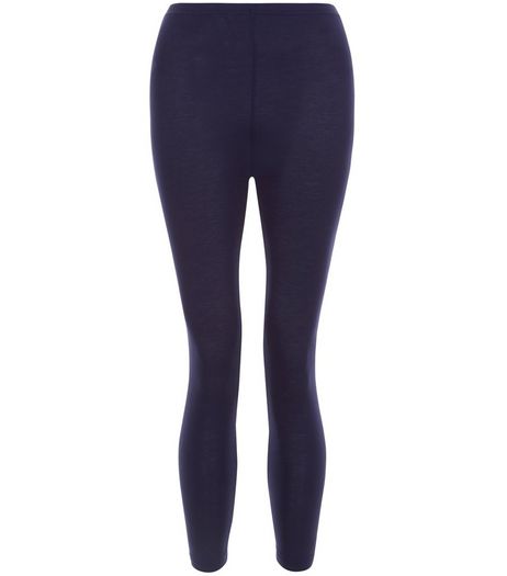 Navy 20in Cropped Leggings | New Look