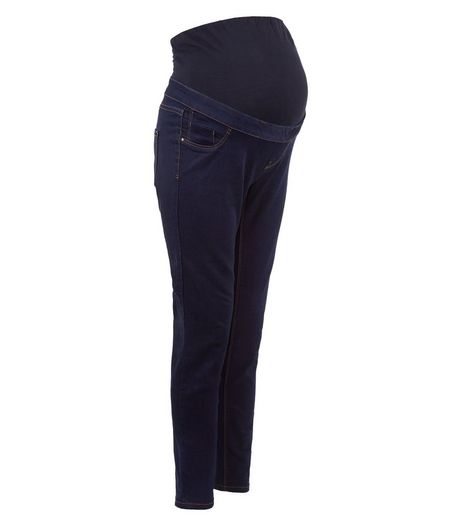 Maternity Dark Blue Over Bump Jeggings | New Look