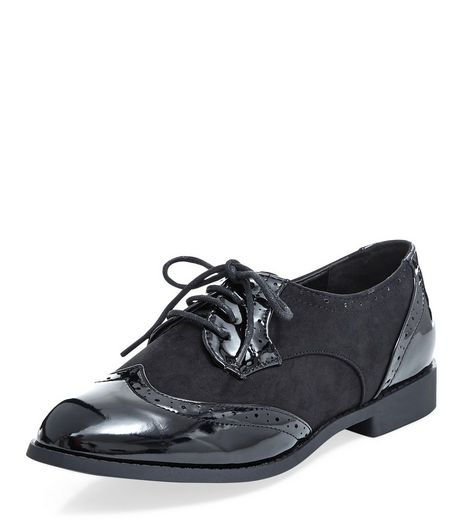 Teens Black Embossed Lace Up Brogues | New Look