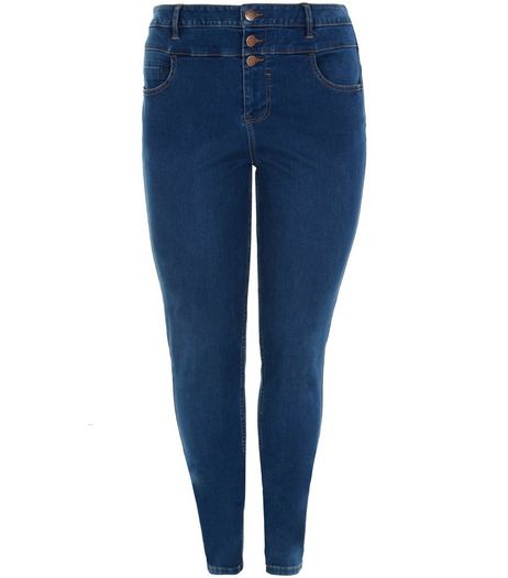 Curves Navy High Waisted Jeans | New Look