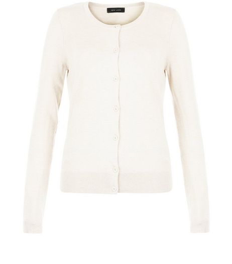 Cream Crew Neck Cardigan | New Look