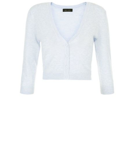 Pale Blue Cropped Cardigan | New Look