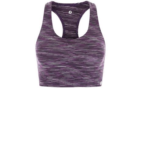 Purple Space Dye Sports Crop Top | New Look