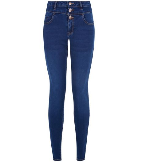 Petite 28in Blue High Waist Supersoft Skinny Jeans | New Look