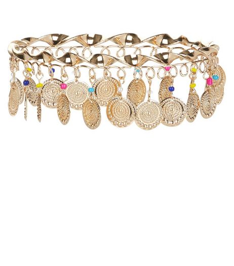 Gold Coin Beaded Arm Cuff | New Look