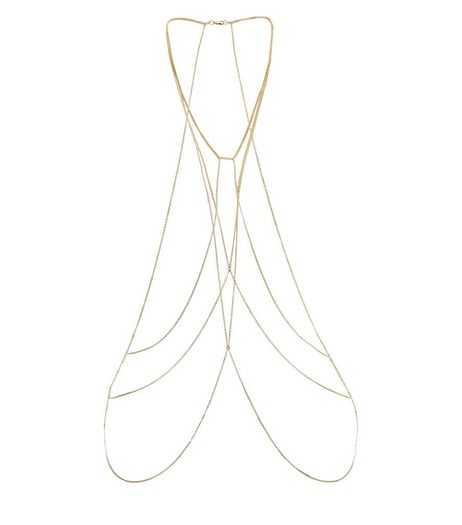 Gold Cross Chain Body Chain | New Look