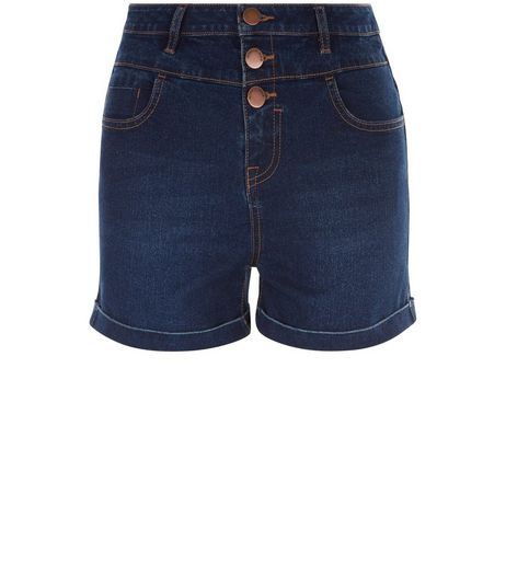 Teens Navy High Waisted Shorts | New Look